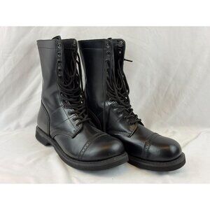 Rothco Black Leather Jump Boots Tactical Army Paratrooper Laceup High Impact 10"